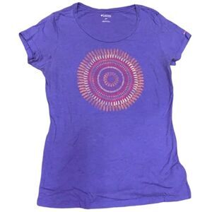 Super Soft, thin Ladies Columbia S/P Purple Graphic Tee Shirt